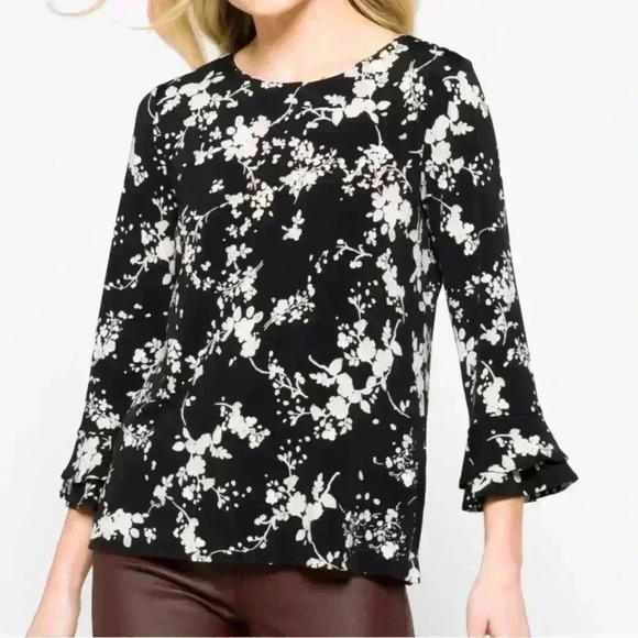 Size M Karl Lagerfeld flower blouse - Picture 1 of 6